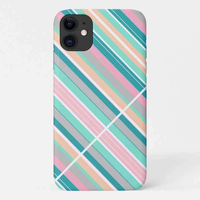 Capa Para iPhone 11 Pastel Positive Vibes Stripes iPhone 11 Caso (Verso)