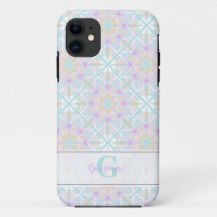 Capa Para iPhone 11 Pastel Rainbow Floral Mandala Personalizado