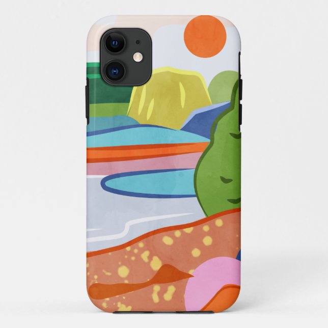 Capa Para iPhone 11 Pastel Sunset sobre o Vale (Verso)