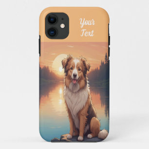 Capa Para iPhone 11 Pastor Collie junto ao Lago