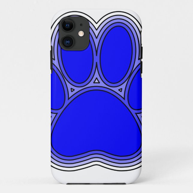 Capa Para iPhone 11 Pata De Cachorro A Azul Com Descrições (Verso)