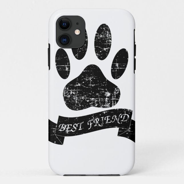 Capa Para iPhone 11 Pata De Cachorro Com Fita (Verso)