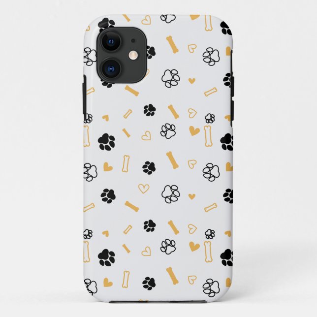 Capa Para iPhone 11 pata e coração de cão (Verso)