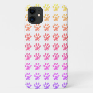 Capa Para iPhone 11 Pata multicolorida em branco