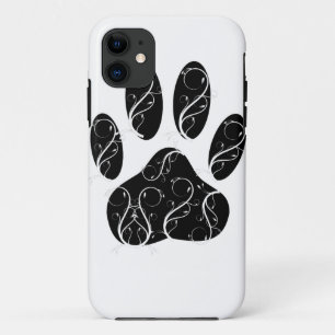 Capa Para iPhone 11 Pata Negra De Cão Impressa Com Farinhas Brancas