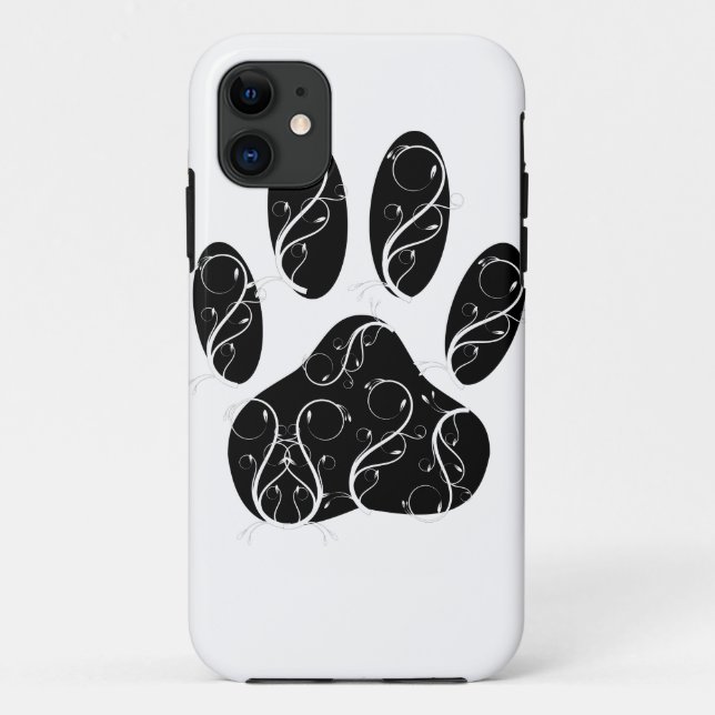 Capa Para iPhone 11 Pata Negra De Cão Impressa Com Farinhas Brancas (Verso)
