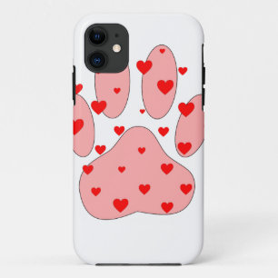 Capa Para iPhone 11 Pata Rosa Impressa Com Corações