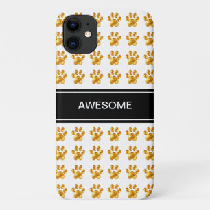 Capa Para iPhone 11 Patas douradas & caligrafia em preto e branco