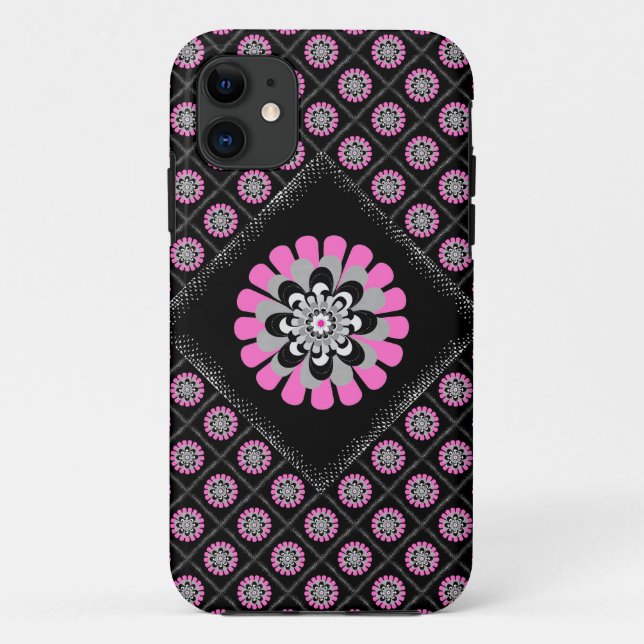 Capa Para iPhone 11 Patchwork Diagonal do Blush Bloom (Verso)
