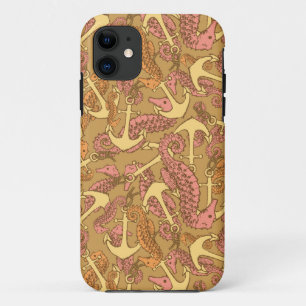 Capa Para iPhone 11 Paterno De Cavalo De Seiva E Ancoragem