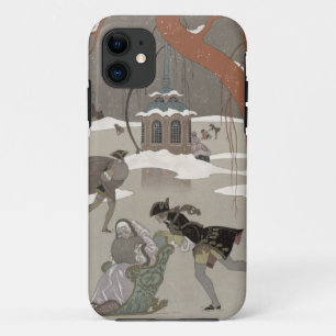 Capa Para iPhone 11 Patinagem no gelo no lago congelado, ilustração
