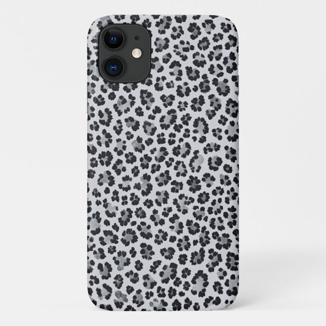 Capa Para iPhone 11 Pattern Leopard Print Gray (Verso)
