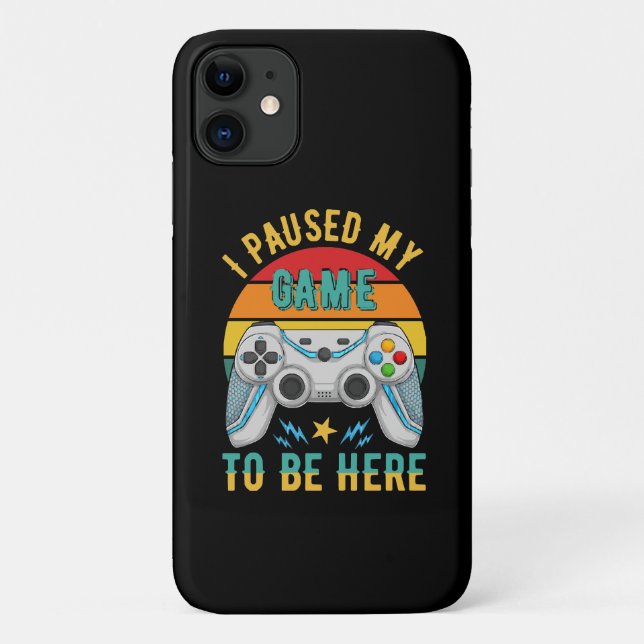Capa Para iPhone 11 pausei meu jogo (Verso)