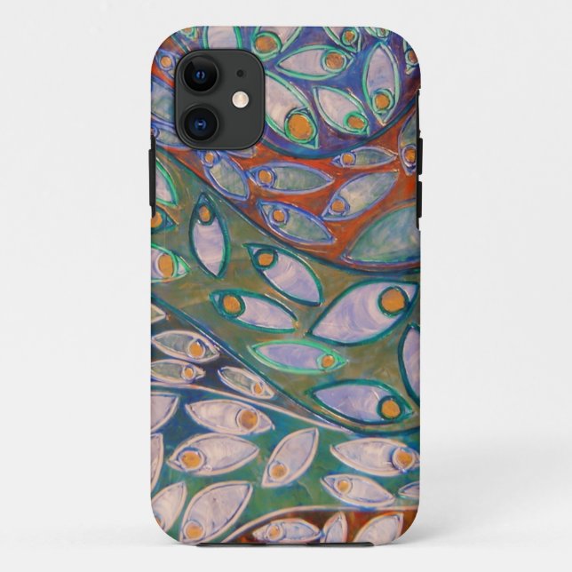 Capa Para iPhone 11 Pavões da água (pintura) (Verso)