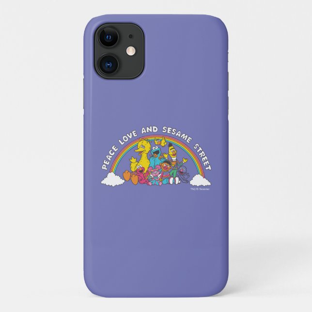 Capa Para iPhone 11 Paz, Amor e Rua Sésamo (Verso)