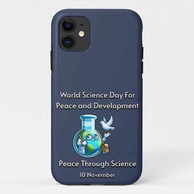Capa Para iPhone 11 Paz Através Da Ciência. 11 de novembro (Verso)