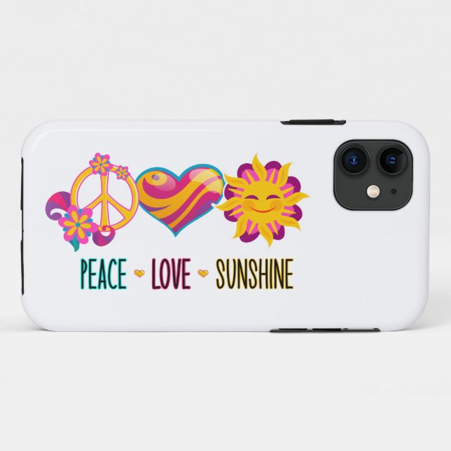 Capa Para iPhone 11 Peace Love Sunshine (Verso (horizontal))