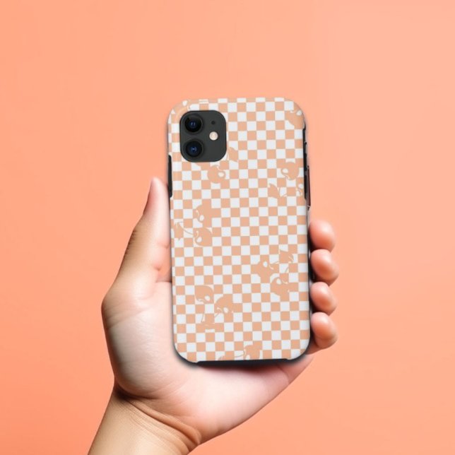 Capa Para iPhone 11 Peach Fuzz Cherry Gingham Patterno (Peach Fuzz Cherry Gingham Pattern Speck iPhone Case)
