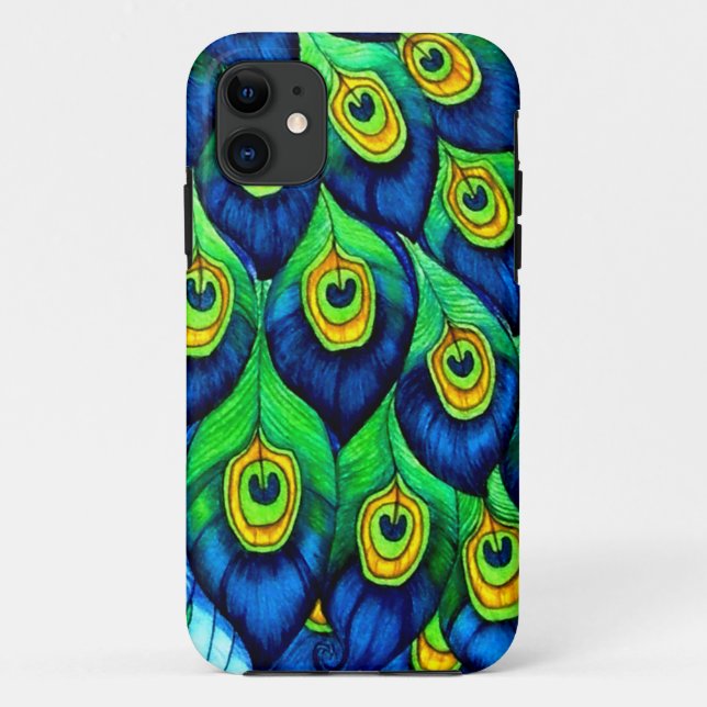 Capa Para iPhone 11 Peacock Feather Design (Verso)