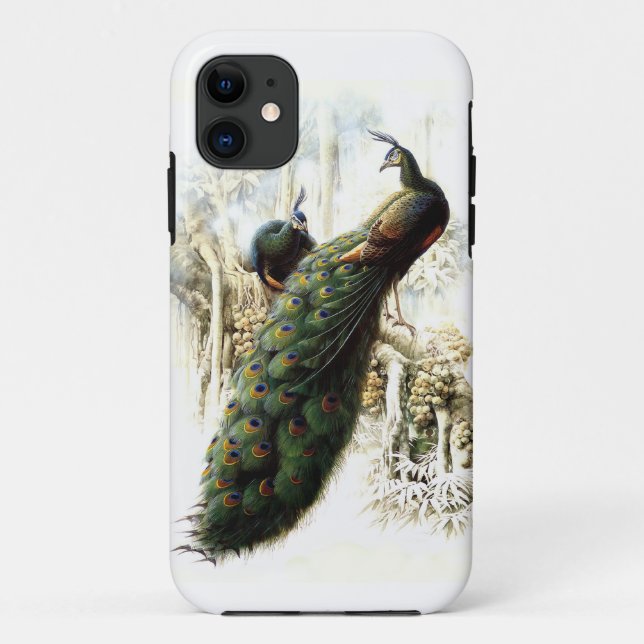 Capa Para iPhone 11 Peacocks em repouso (Verso)