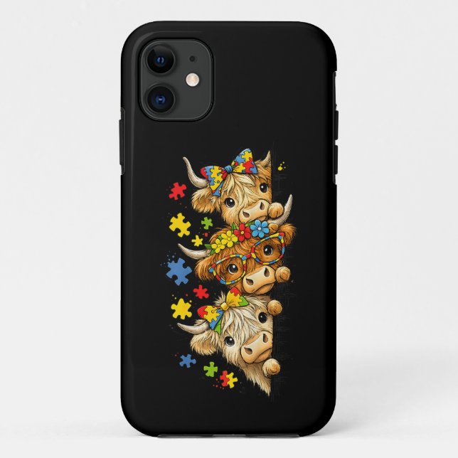 Capa Para iPhone 11 Peça de Quebra-Cabeça de Conscientização sobre Aut (Verso)