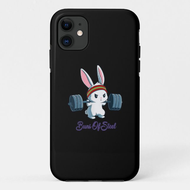Capa Para iPhone 11 Pedaços de Ness Rabbit Bunny Lover Gym Workout Eng (Verso)
