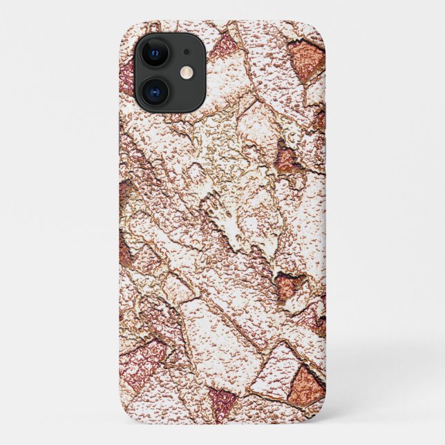 Capa Para iPhone 11 Pedra áspera em marrom claro cremoso (Verso)