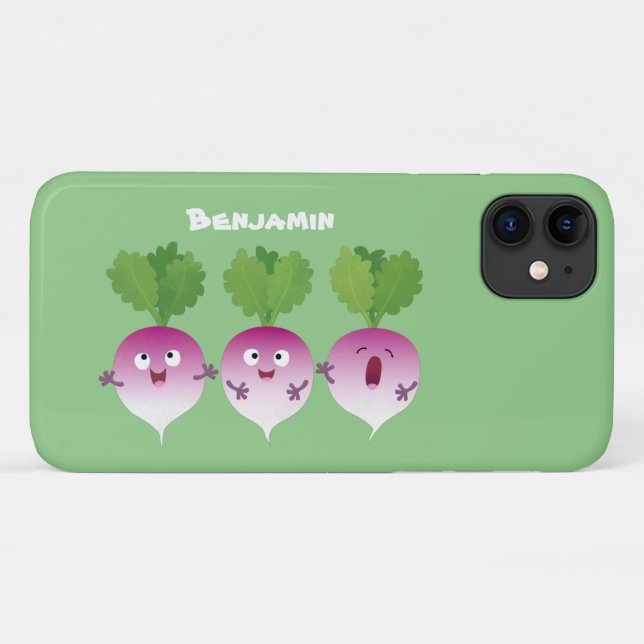 Capa Para iPhone 11 Pedra de desenho animada de verduras e legumes (Verso (horizontal))