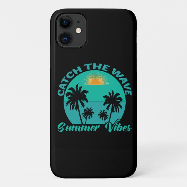 Capa Para iPhone 11 Pegue a Onda Vibrações de Verão (Verso)