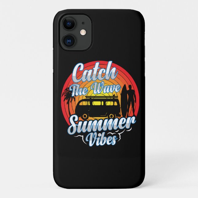 Capa Para iPhone 11 Pegue a Onda Vibrações de Verão (Verso)