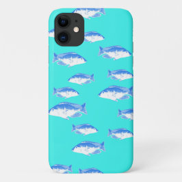 Capa Para iPhone 11 Peixe azul na turquesa
