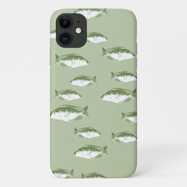 Capa Para iPhone 11 Peixe verde-azeitona (Verso)