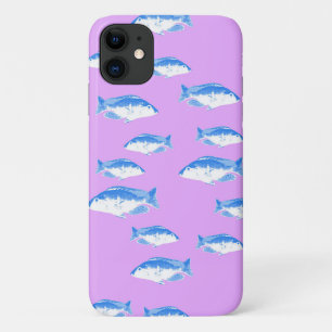 Capa Para iPhone 11 Peixes azuis em lilás