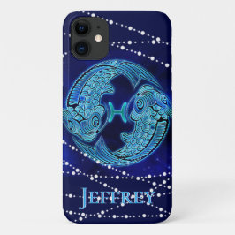Capa Para iPhone 11 Peixes no azul escuro II
