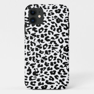 Capa Para iPhone 11 Pele de impressão leopardo com preto e branco