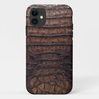 Capa Para iPhone 11 Pele do jacaré de Brown