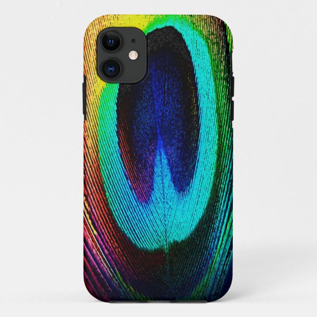 Capa Para iPhone 11 Pena de Peacock Vibrante (Verso)