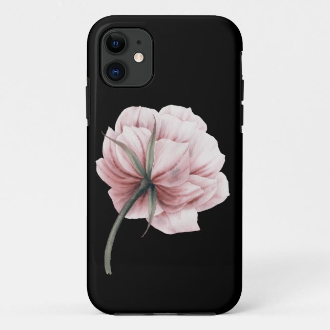 Capa Para iPhone 11 Pensão rosa, padrão romântico de flores, chic, ado (Verso)