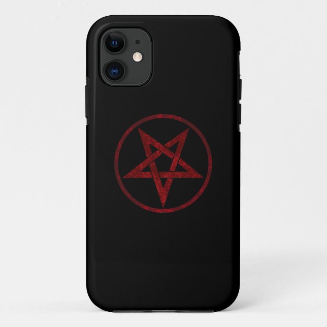Capa Para iPhone 11 Pentagrama do diabo vermelho (Verso)