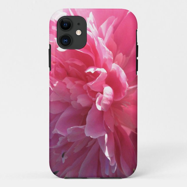 Capa Para iPhone 11 Peônia cor-de-rosa (Verso)