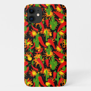 Capa Para iPhone 11 Pepper quente, chamas e Impressão de cactus