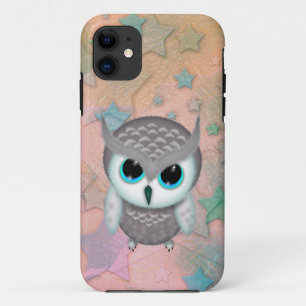 Capa Para iPhone 11 Pequena Ilustração de Coruja Coroa Coroa Coroa Cor