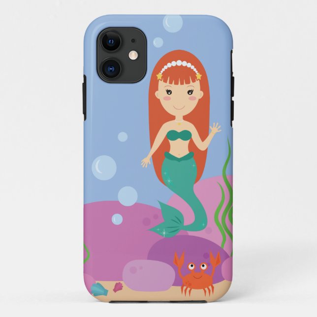 Capa Para iPhone 11 Pequena sereia que está submersa (Verso)