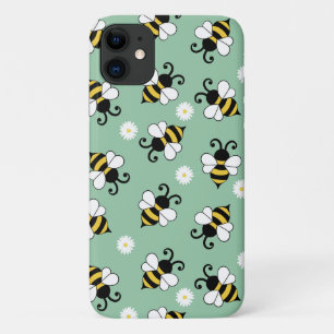 Capa Para iPhone 11 Pequenas abelhas e flores margaridas