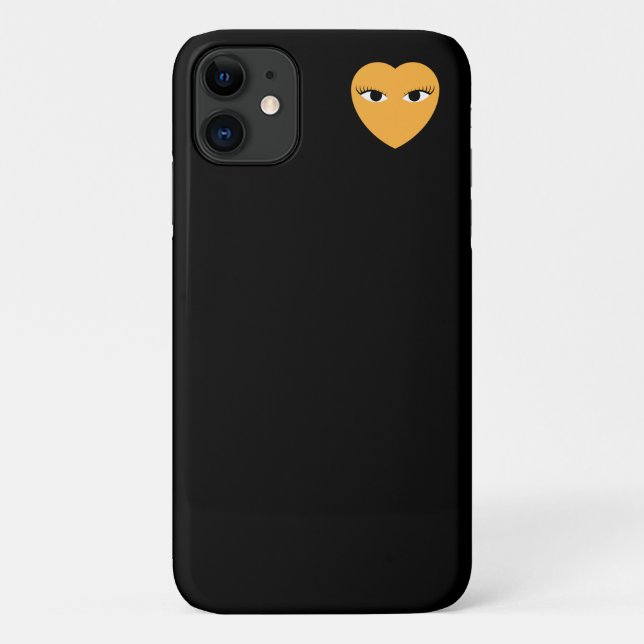 Capa Para iPhone 11 Pequeno Coração Fofo com Olhos (Verso)