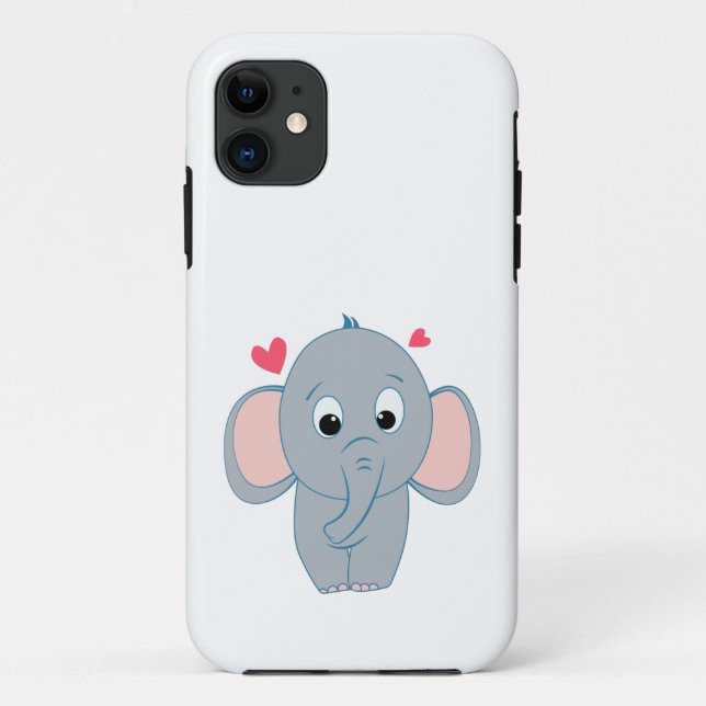 Capa Para iPhone 11 Pequeno elefante bonito (Verso)