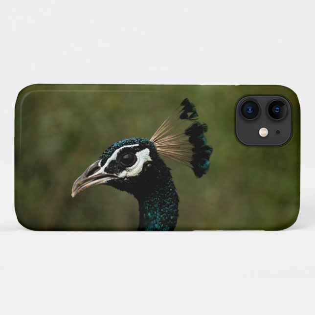 Capa Para iPhone 11 Perfil de Pavão  (Verso (horizontal))
