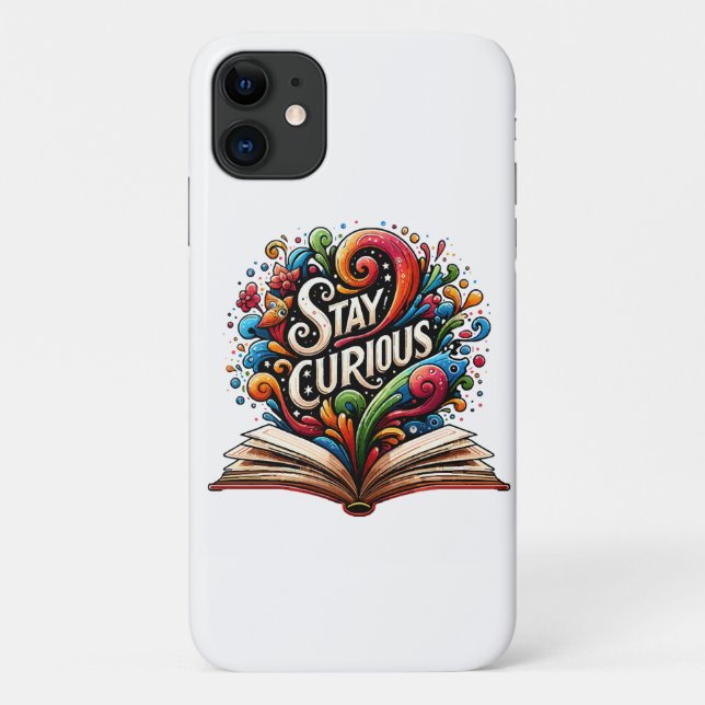 Capa Para iPhone 11 Permaneça Curiosa (Verso)