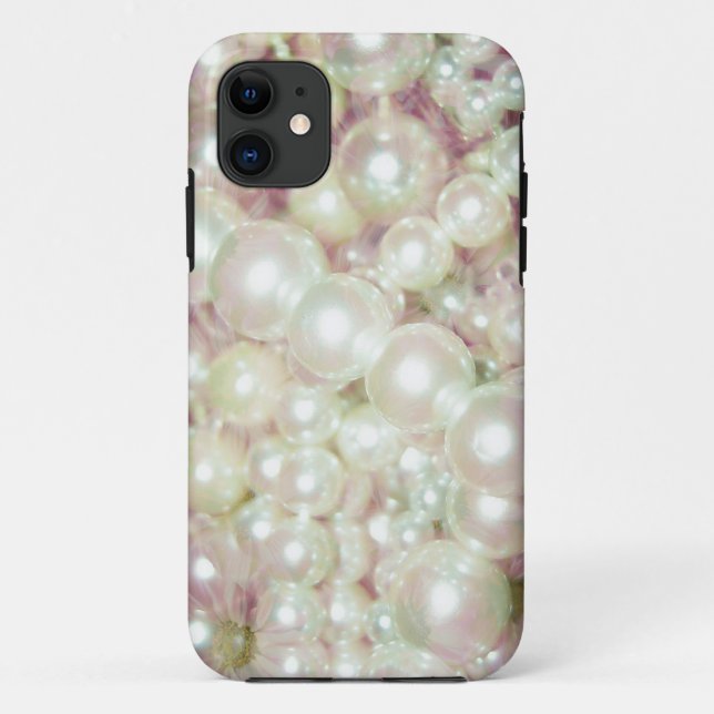Capa Para iPhone 11 Pérolas E Margarida Rosa (Verso)
