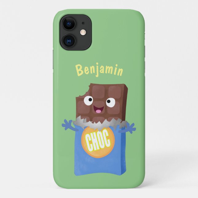 Capa Para iPhone 11 Personagem de desenho animado bar doce de chocolat (Verso)